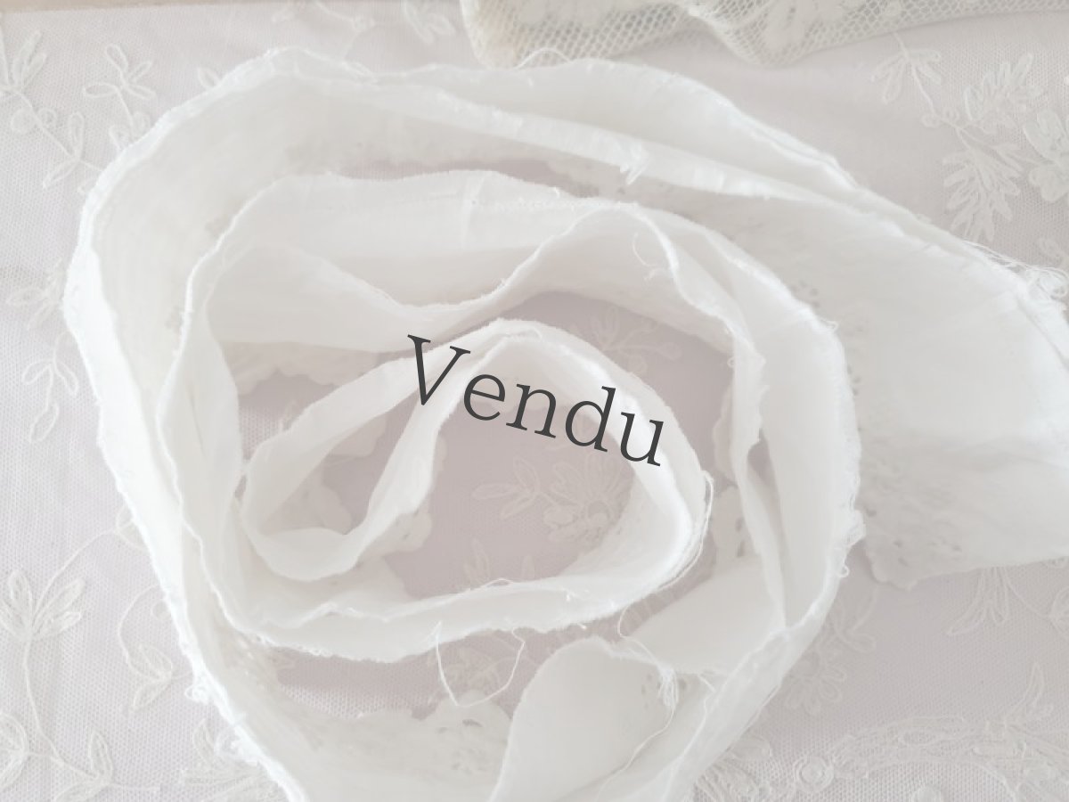 画像5: フランスアンティーク　円状カットワーク刺繍 スカラップレース 98cm (5)