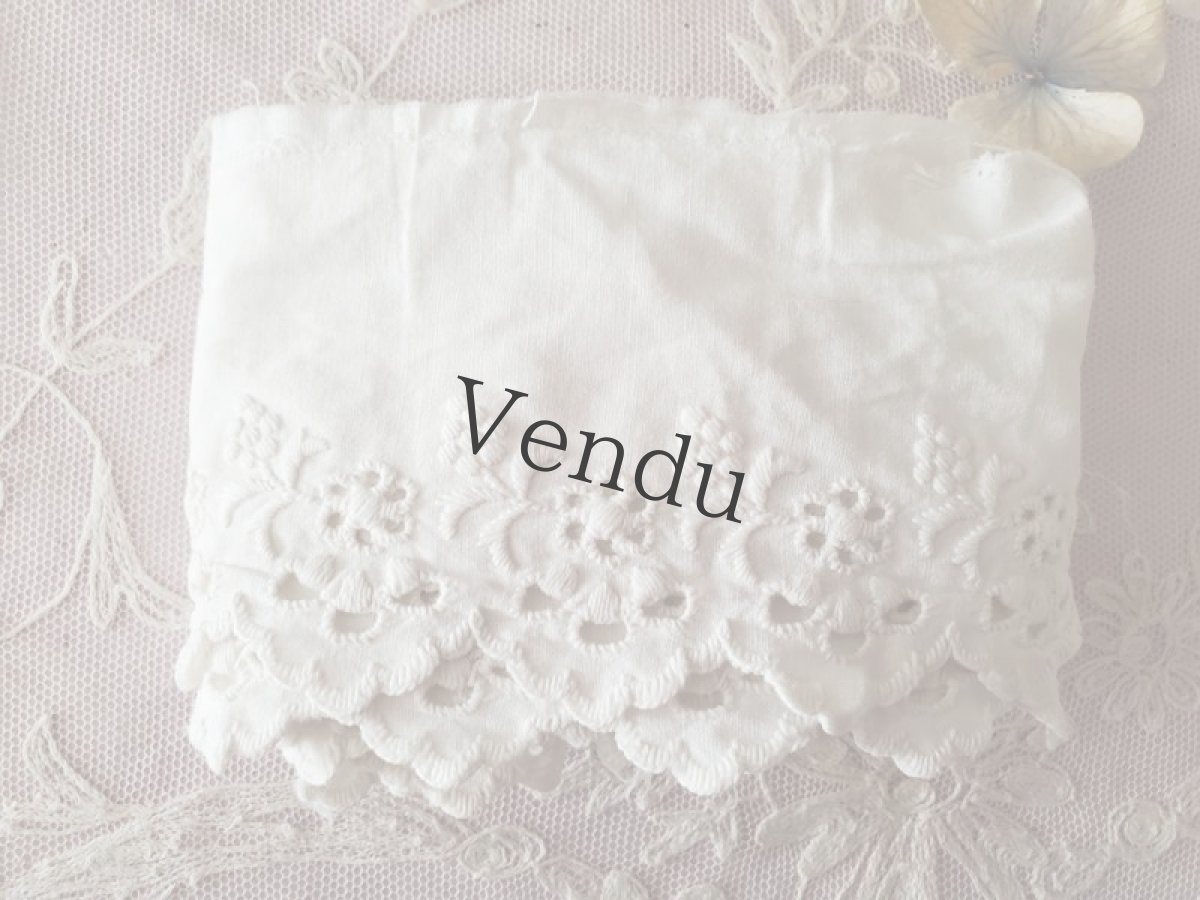 画像3: フランスアンティーク　円状カットワーク刺繍 スカラップレース 98cm (3)