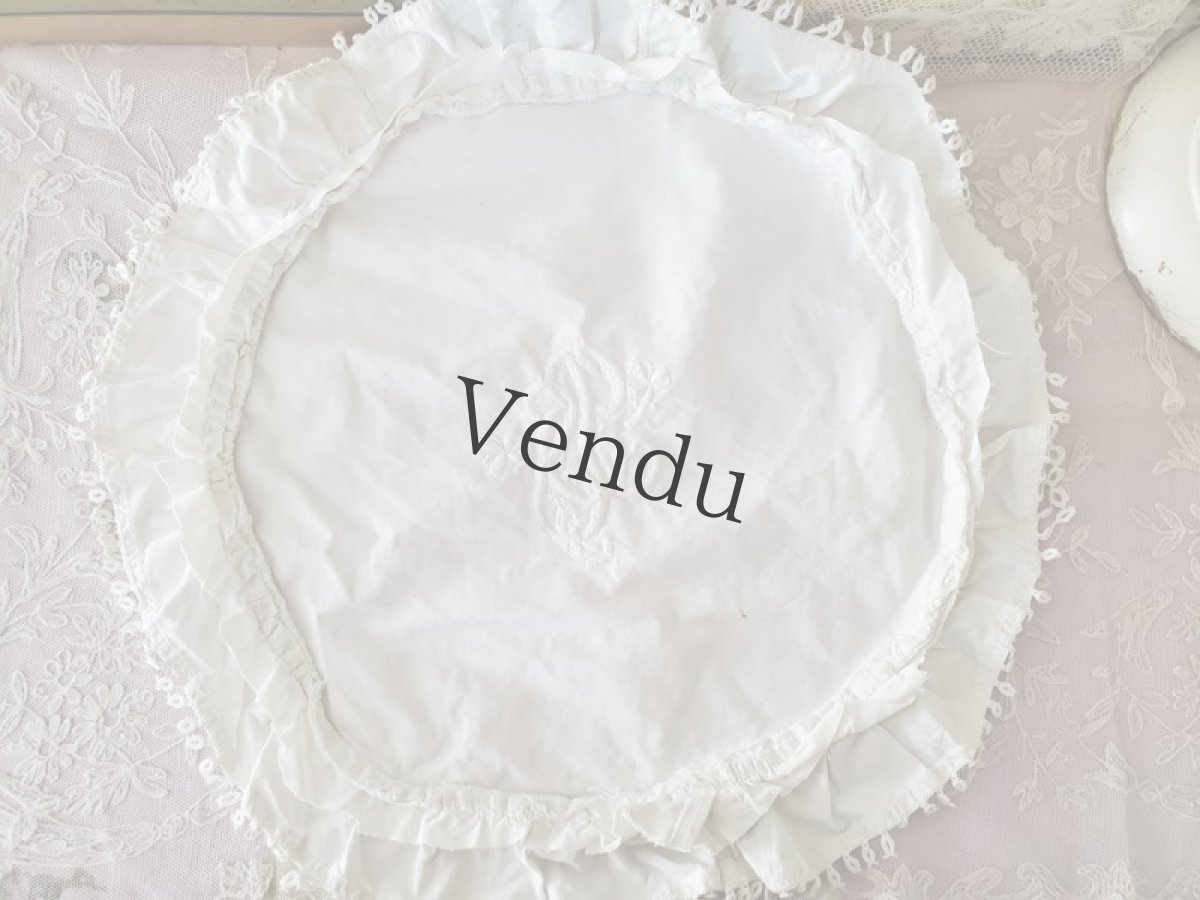 画像6: フランスアンティーク　モノグラム刺繍入り パーツ端切れ (6)