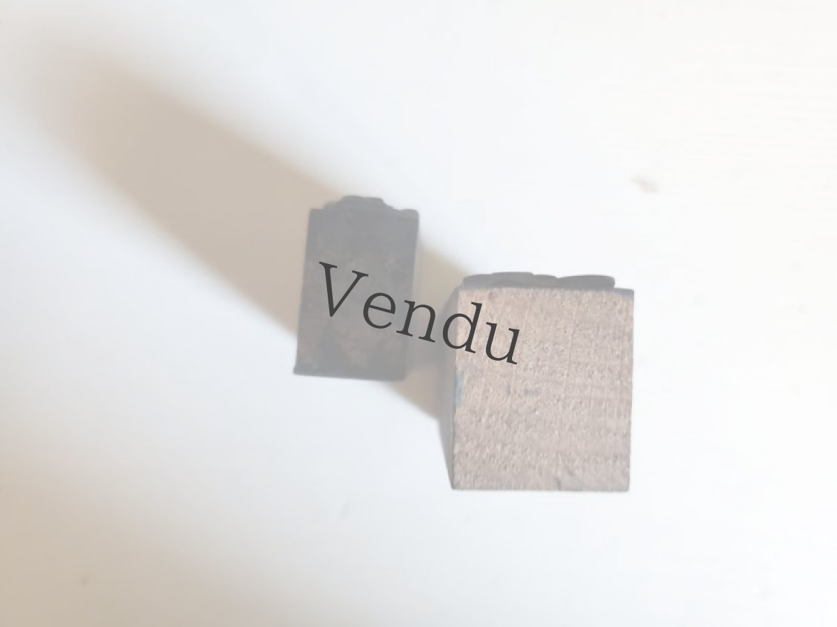 画像5: フランス 1900年前後 刺繍木製スタンプ　レクタングル 2こセット (5)