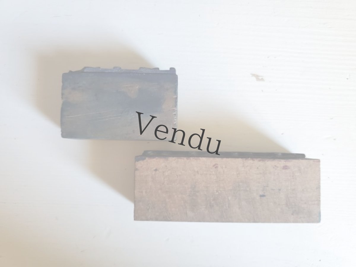 画像6: フランス 1900年前後 刺繍木製スタンプ　レクタングル 2こセット (6)