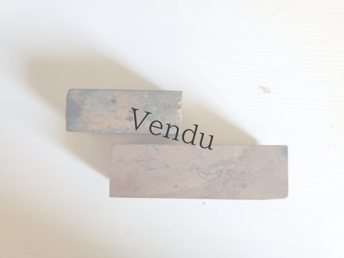 画像8: フランス 1900年前後 刺繍木製スタンプ　レクタングル 2こセット (8)