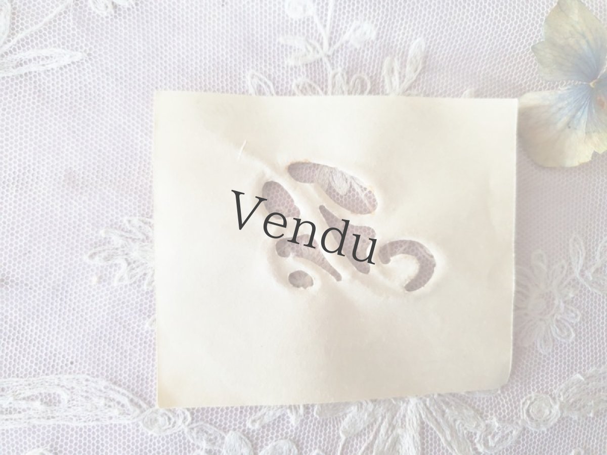 画像3: フランスアンティーク　Plumetis-Express 刺繍イニシャルシート "B" No.3 (3)