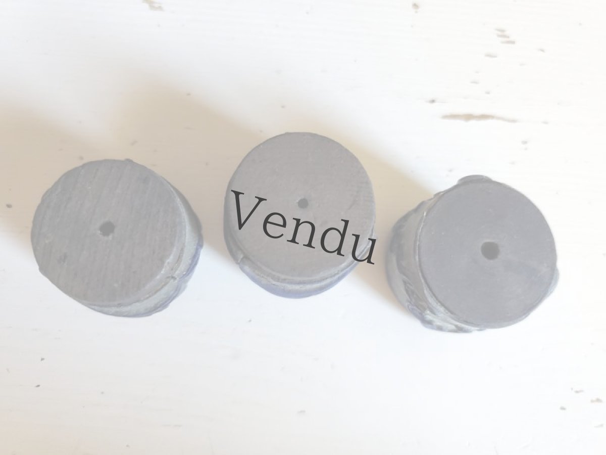 画像5: フランス 1900年前後 刺繍木製スタンプ ３こセット31-32mm (5)