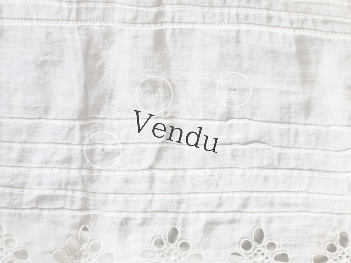 画像6: フランスアンティーク　刺繍スカラップ端切れ 2種類セット (6)