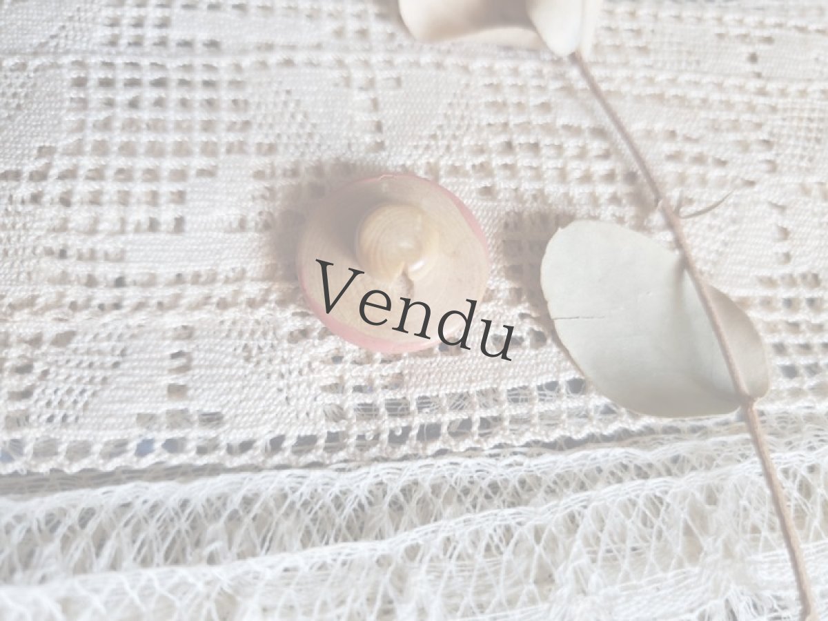 画像4: フランス 1940-50年代　木製ペイントボタン リボン 18mm (4)