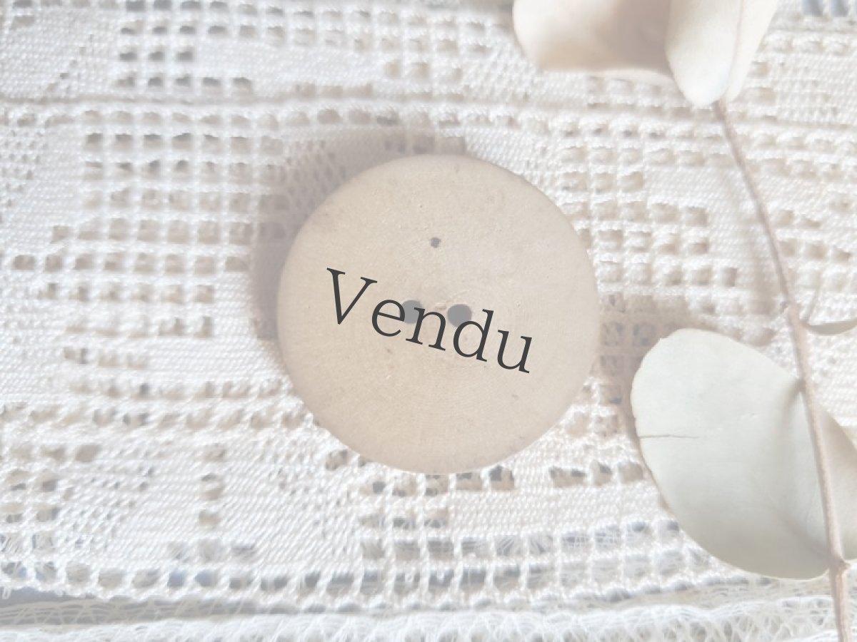 画像3: フランス 1940-50年代　木製ペイントボタン 船 27mm (3)