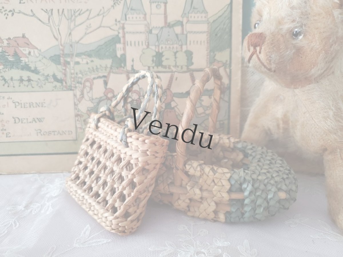 画像5: フランス 1950－1960年  手提げバッグ風ドールパニエ (5)