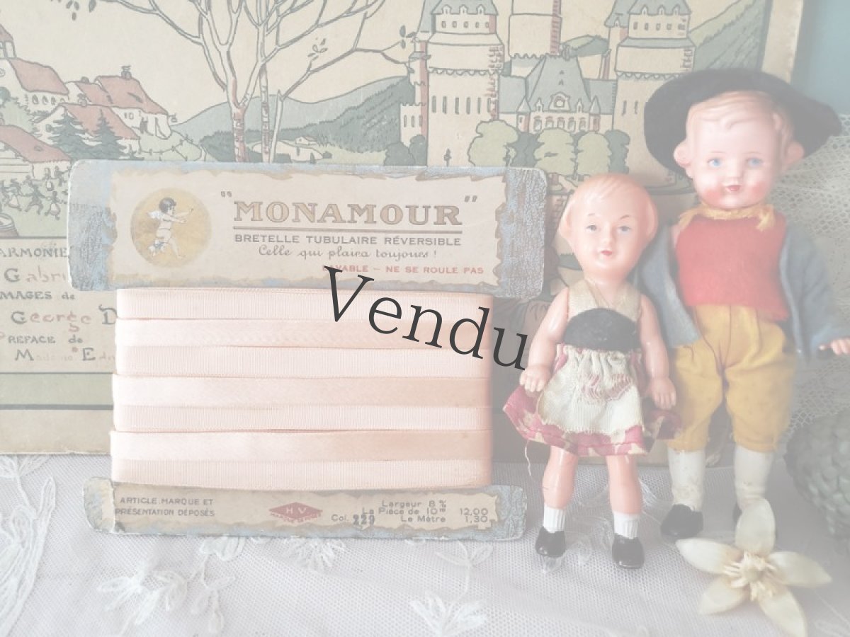 画像6: フランスヴィンテージ　巻きリボン "MONAMOUR" (6)