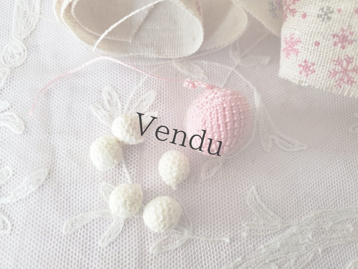 画像5: フランスヴィンテージ　リボンとポンポンの小さなセット (5)