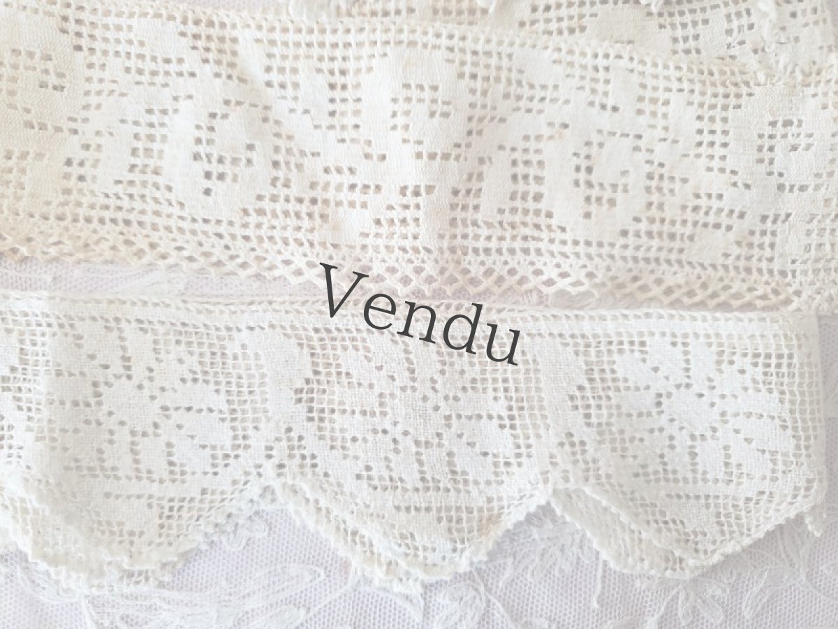 画像4: フランスヴィンテージ　レースセット ５種類＋貝ボタンつき (4)