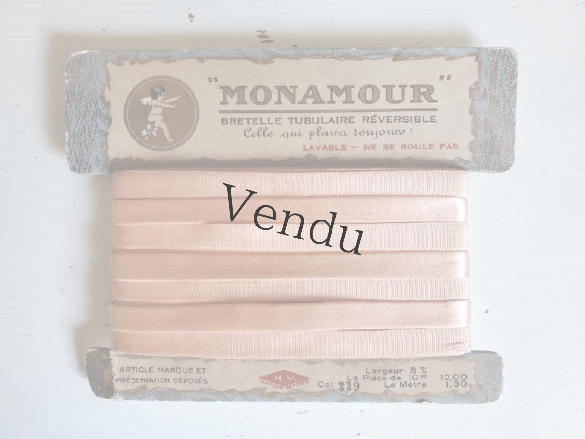 画像3: フランスヴィンテージ　巻きリボン "MONAMOUR" (3)