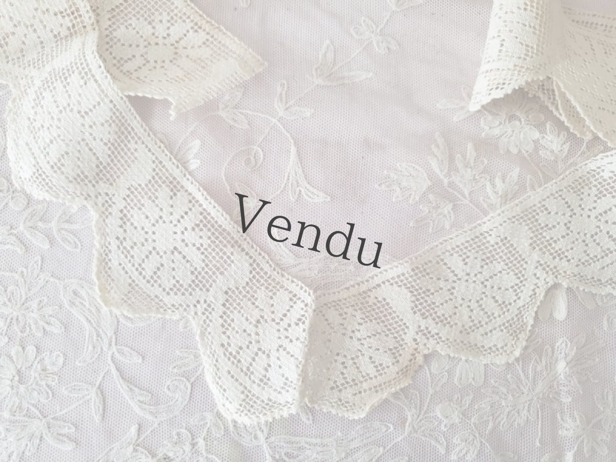 画像5: フランスヴィンテージ　レースセット ５種類＋貝ボタンつき (5)