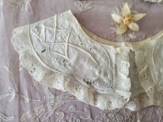 画像2: フランスアンティーク　ハンドメイド カットワーク刺繍　少女のつけ襟 (2)