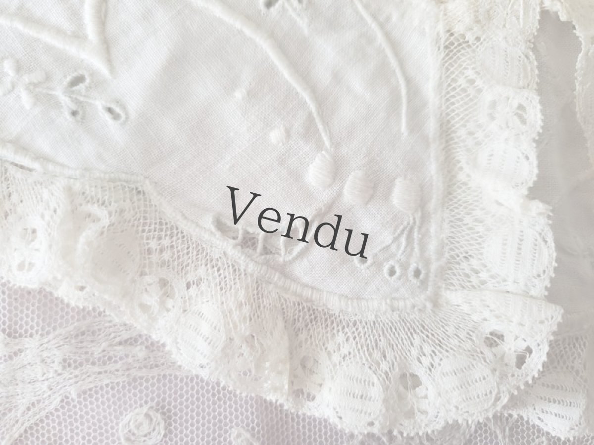 画像5: フランスアンティーク　ハンドメイド カットワーク刺繍　少女のつけ襟 (5)