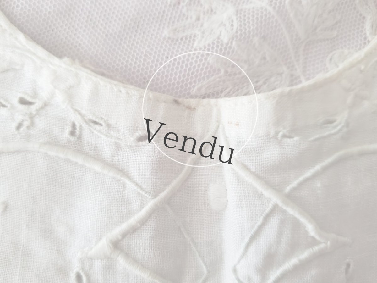 画像6: フランスアンティーク　ハンドメイド カットワーク刺繍　少女のつけ襟 (6)