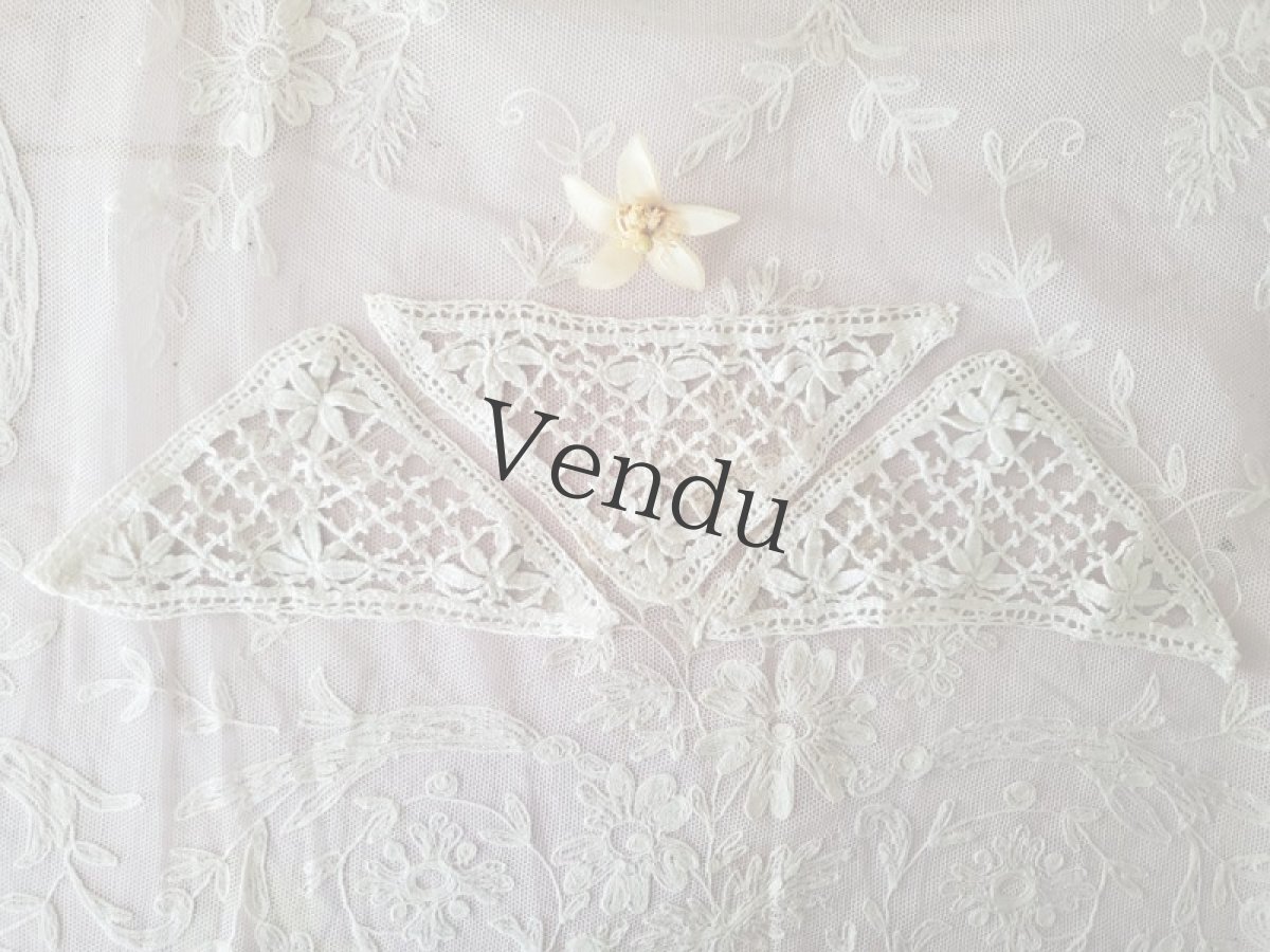 画像3: フランスヴィンテージ　三角形レースモチーフ ３つセット (3)