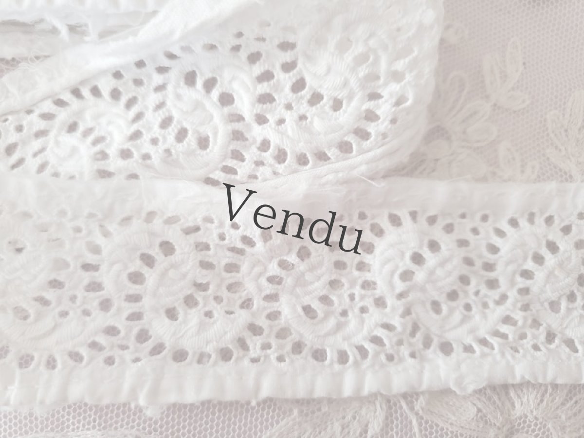 画像3: フランスヴィンテージ　カットワーク刺繍レース 153cm (3)