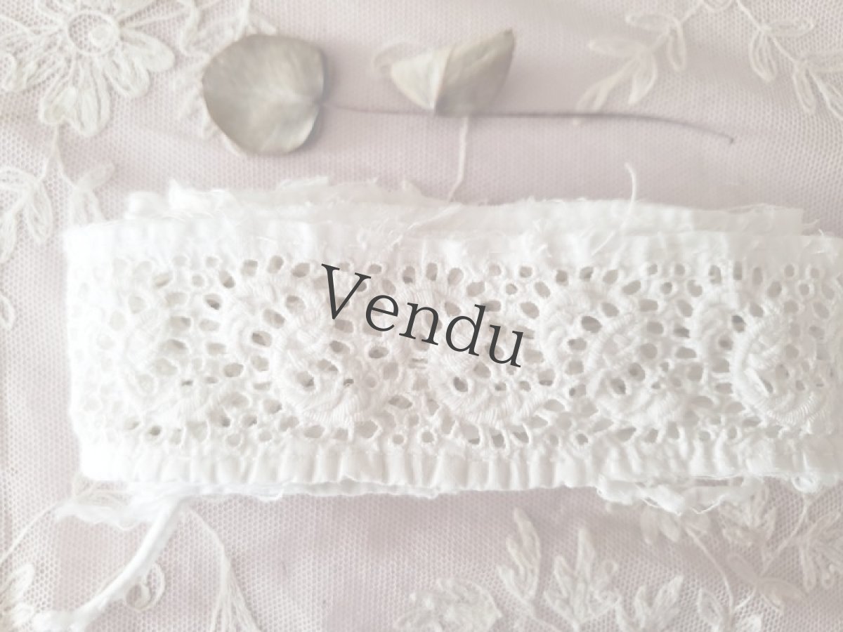 画像4: フランスヴィンテージ　カットワーク刺繍レース 153cm (4)