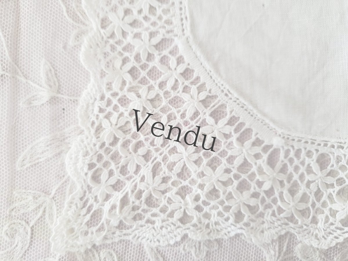 画像2: フランスヴィンテージ　ボビンレース　ハンカチ (2)