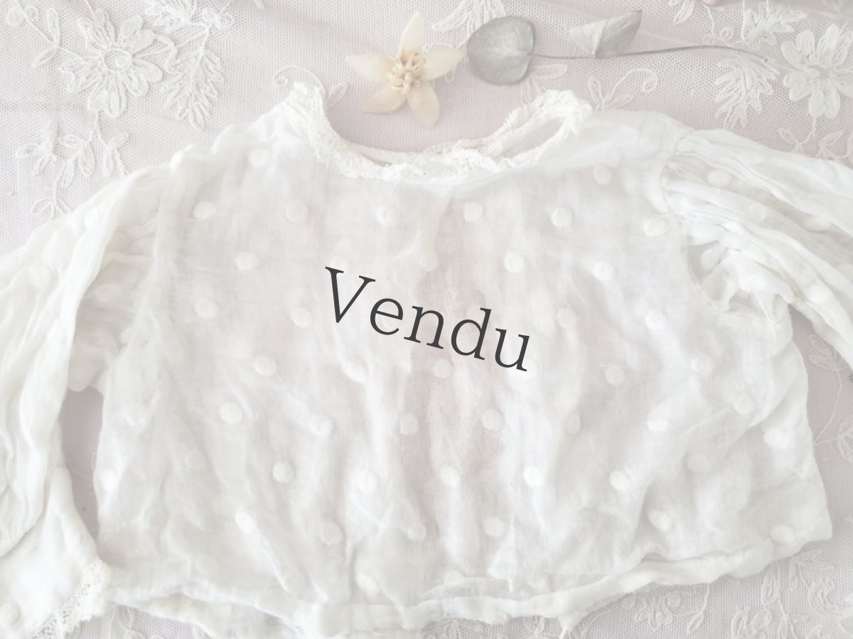 画像2: フランスアンティーク　べべの水玉ブラウス (2)