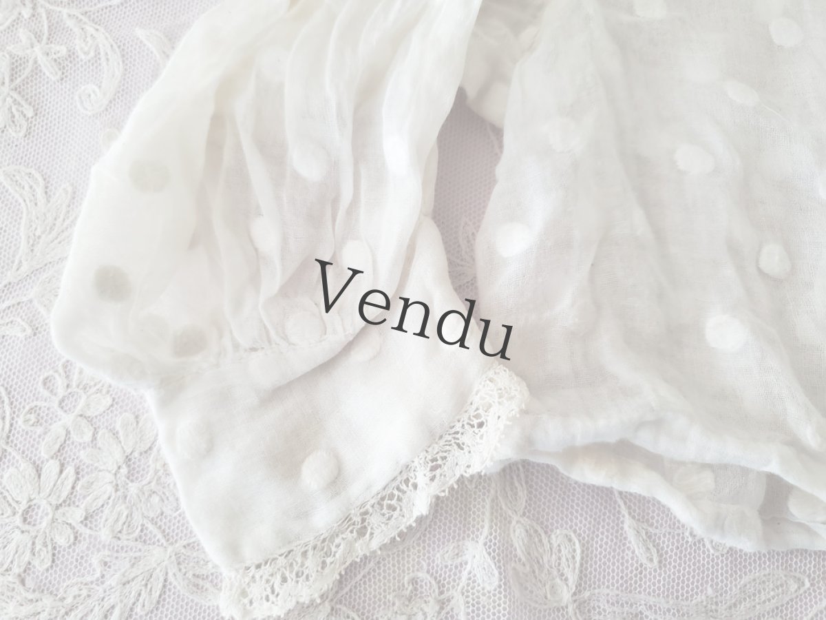 画像3: フランスアンティーク　べべの水玉ブラウス (3)