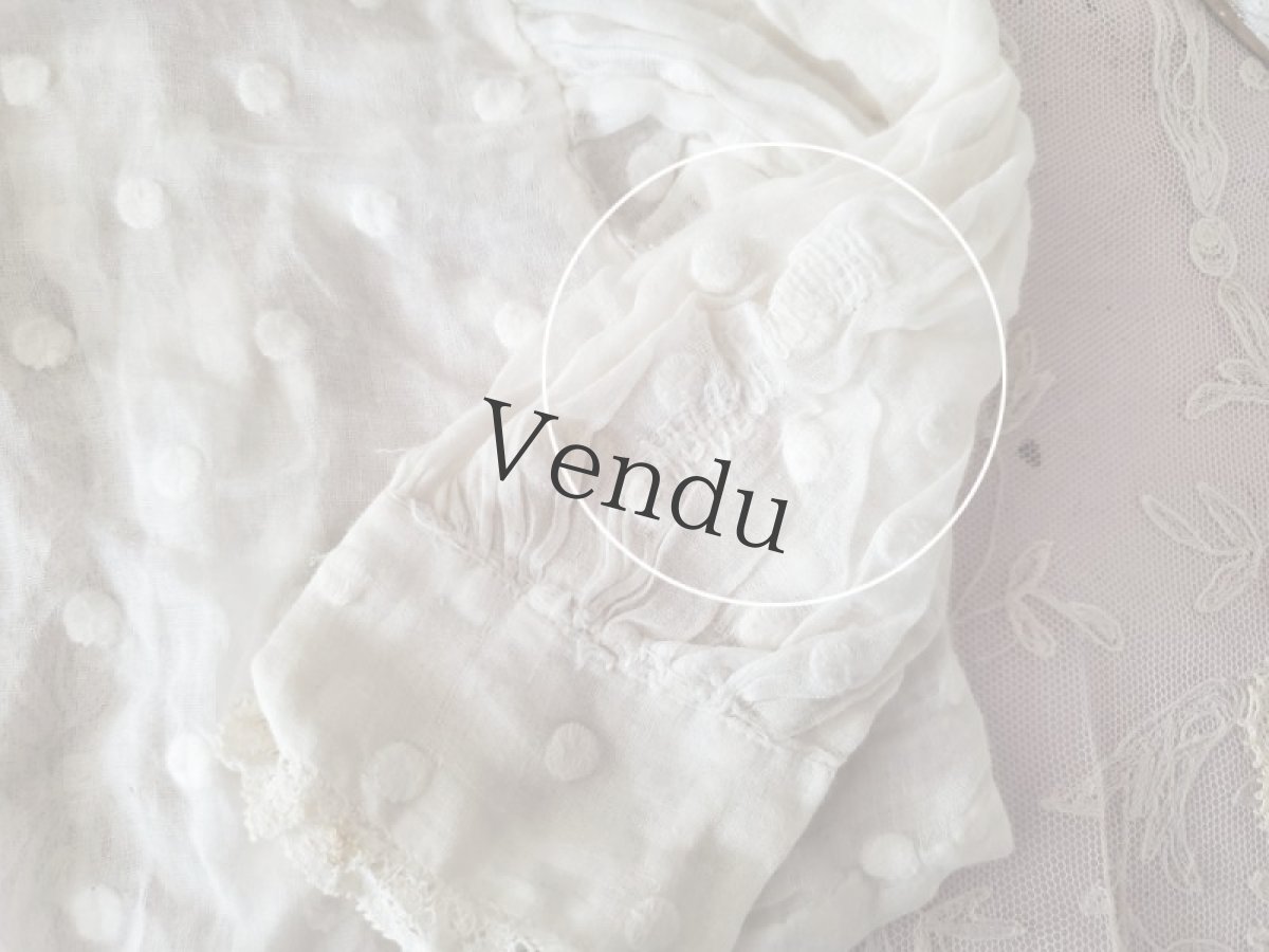 画像8: フランスアンティーク　べべの水玉ブラウス (8)