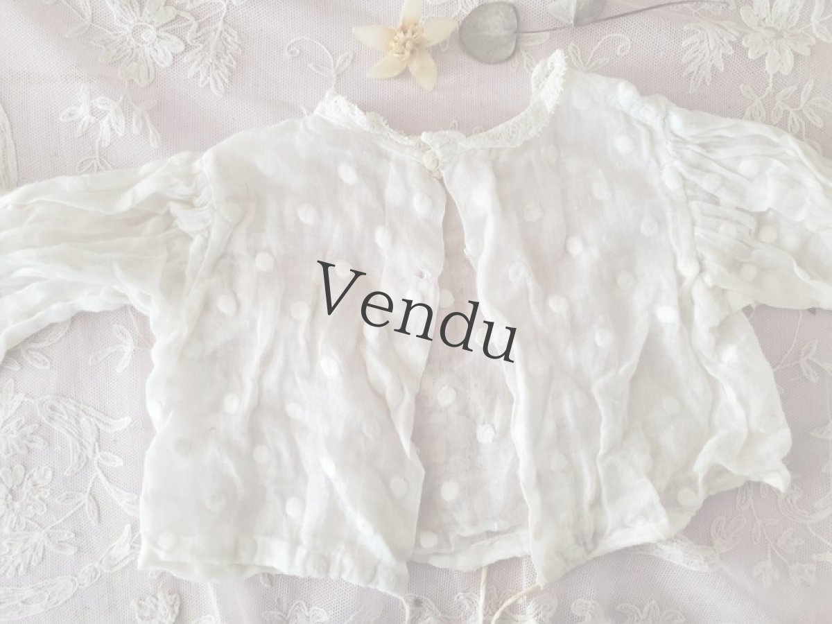 画像4: フランスアンティーク　べべの水玉ブラウス (4)