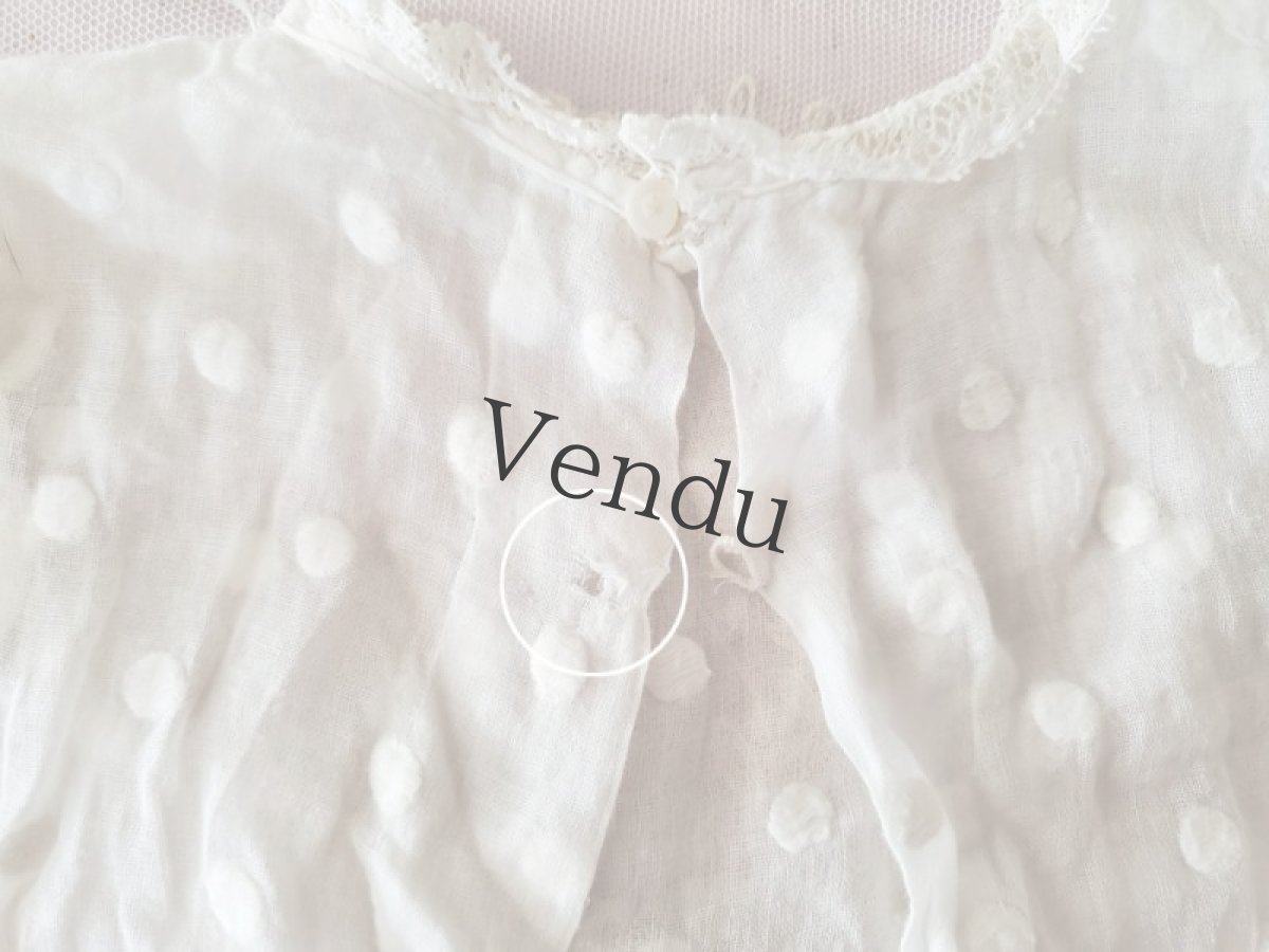 画像9: フランスアンティーク　べべの水玉ブラウス (9)