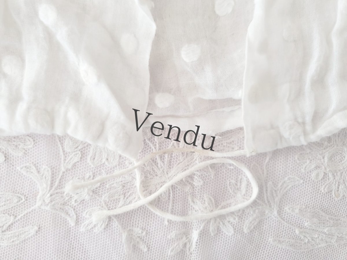 画像5: フランスアンティーク　べべの水玉ブラウス (5)