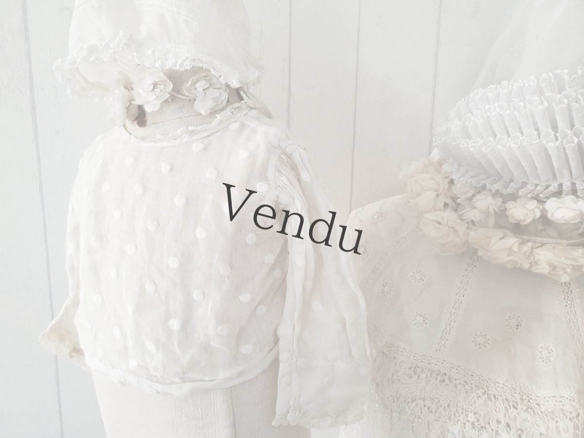 画像6: フランスアンティーク　べべの水玉ブラウス (6)