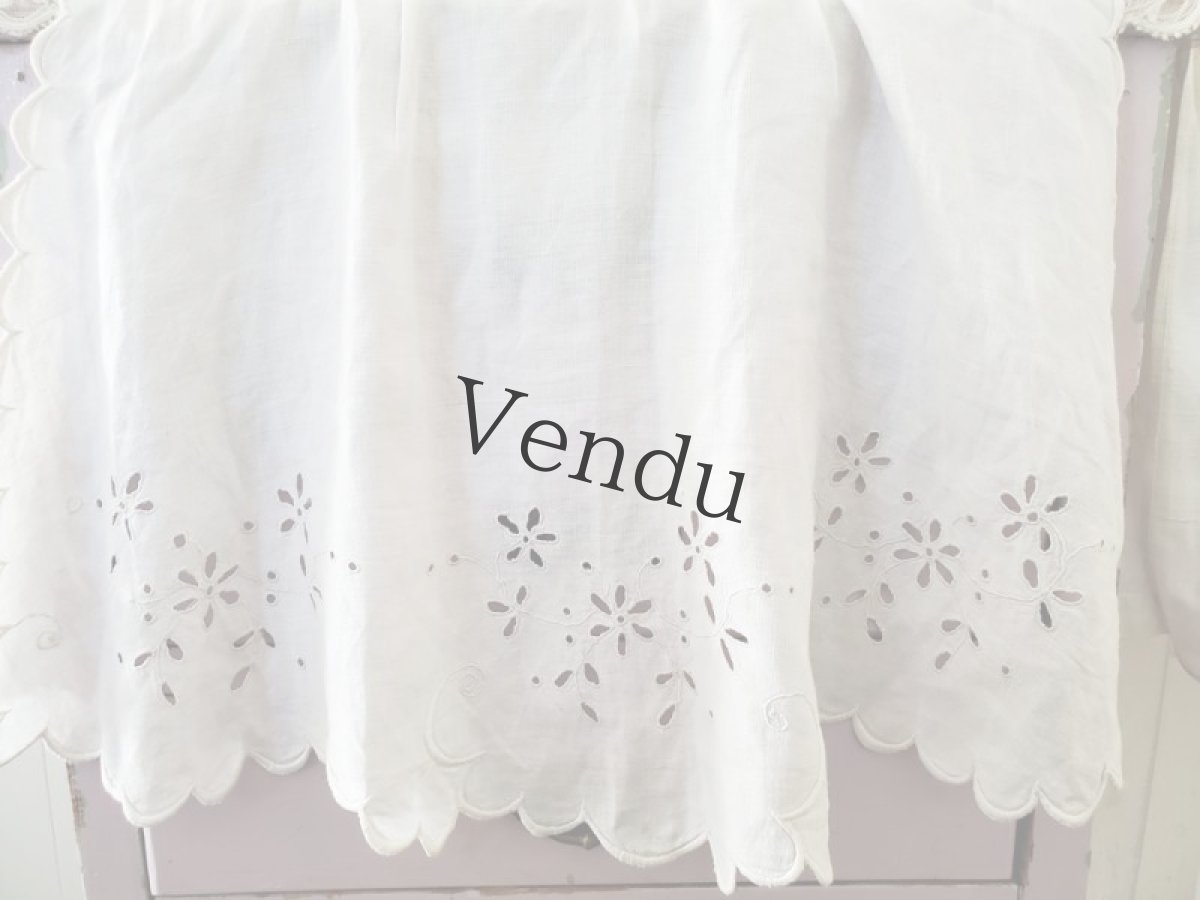 画像2: フランスアンティーク　カットワーク刺繍 タブリエ（エプロン） (2)