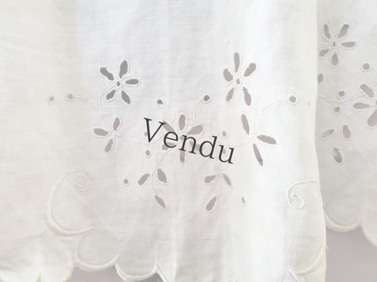 画像3: フランスアンティーク　カットワーク刺繍 タブリエ（エプロン） (3)