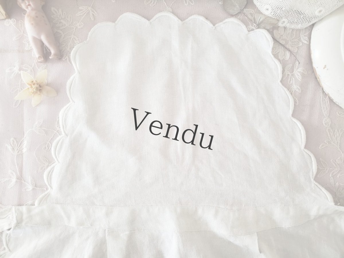 画像4: フランスアンティーク　カットワーク刺繍 タブリエ（エプロン） (4)