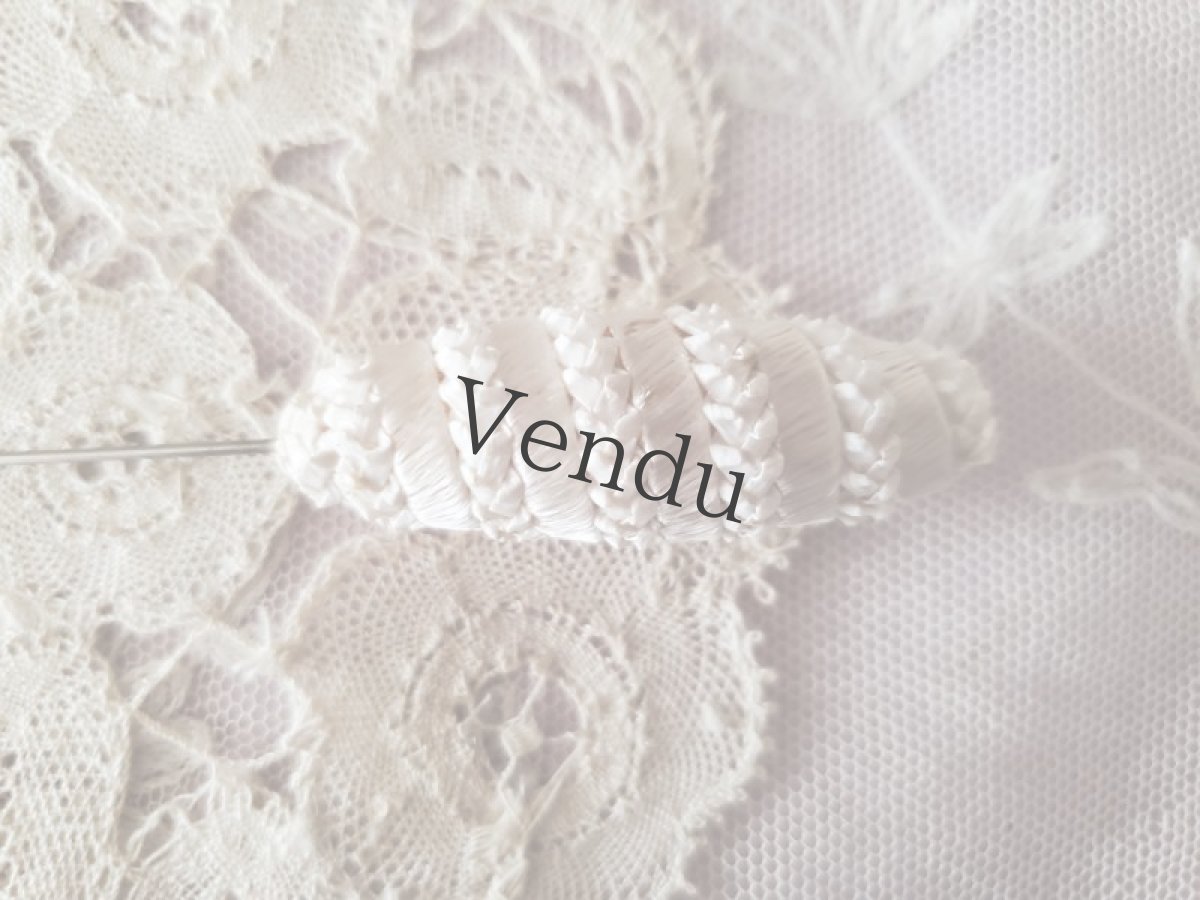 画像2: フランス蚤の市 ストロー素材のハットピン 13cm (2)