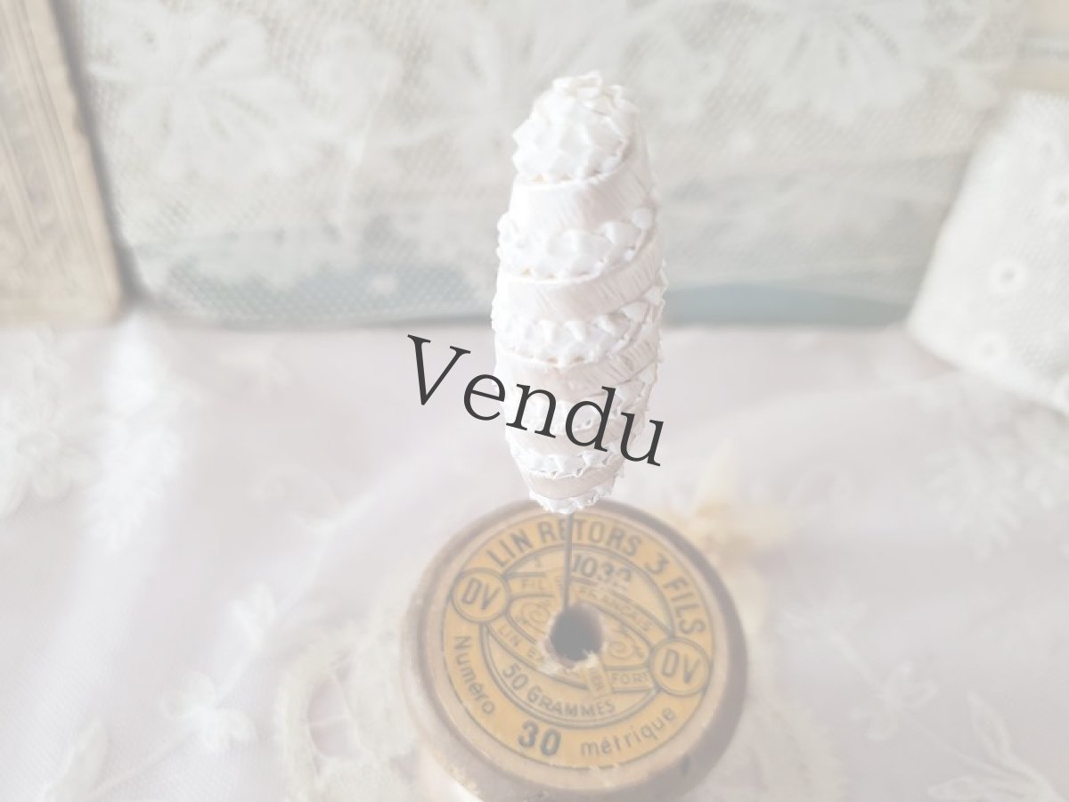 画像3: フランス蚤の市 ストロー素材のハットピン 13cm (3)