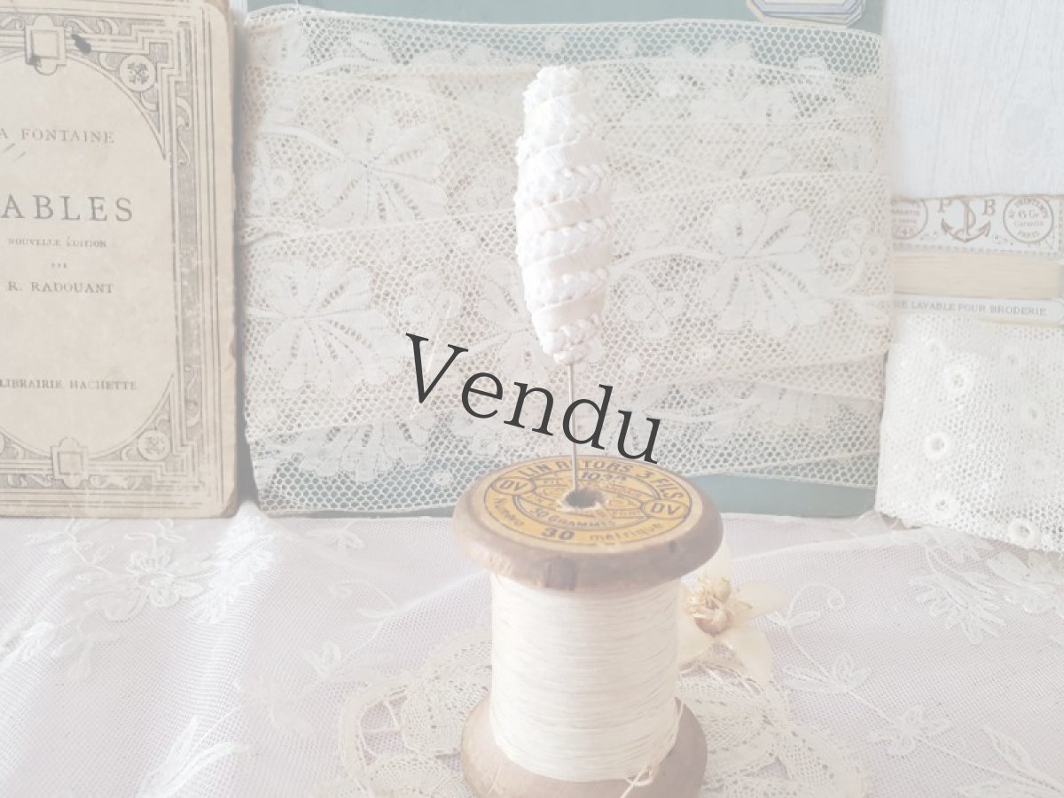 画像4: フランス蚤の市 ストロー素材のハットピン 13cm (4)