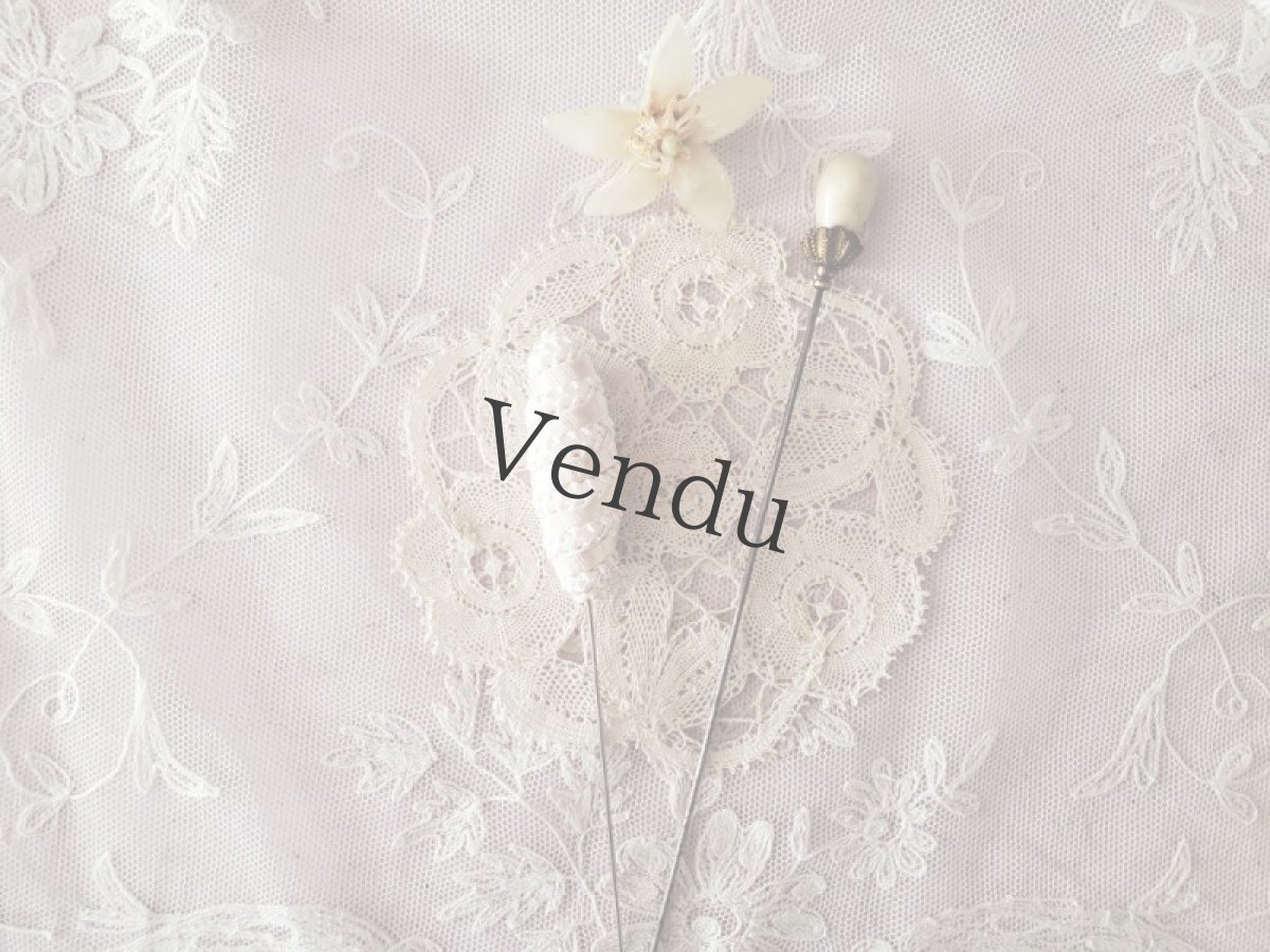 画像3: フランスアンティーク こぶりな卵型のハットピン 20cm (3)