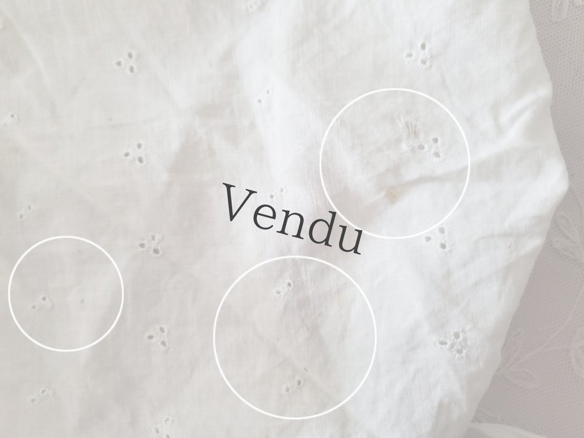 画像7: フランスアンティーク　コットン刺繍ボネ (7)