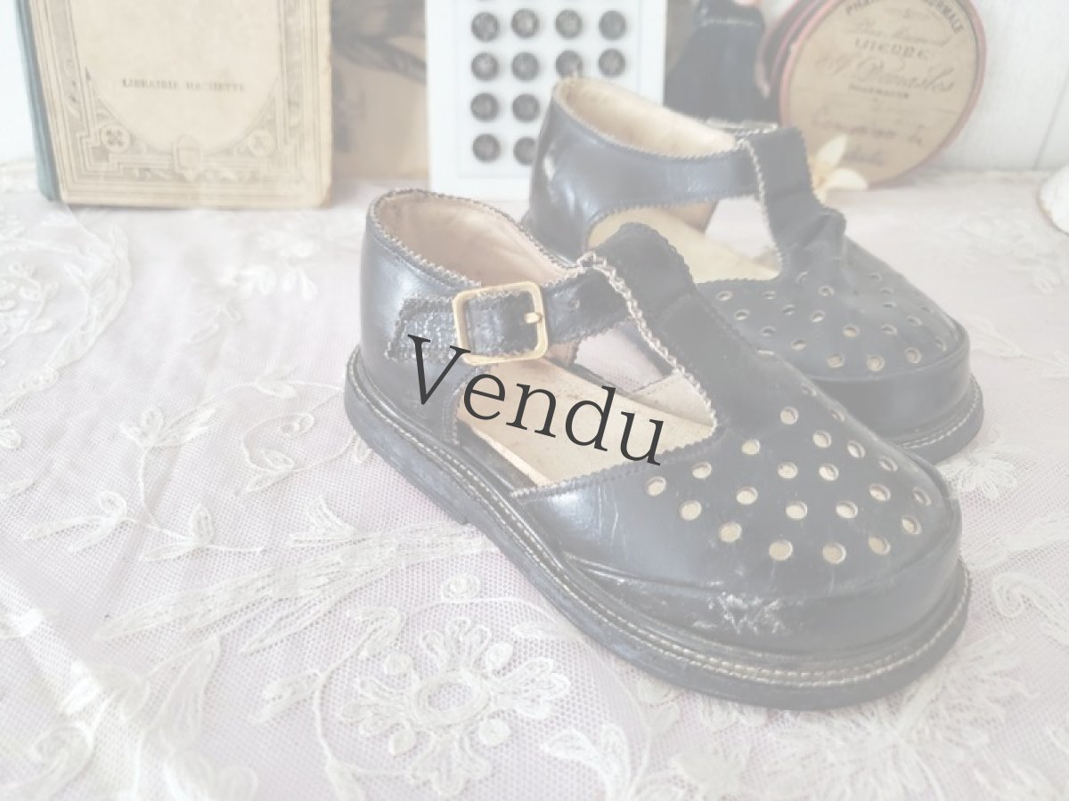 画像2: フランス 1900年前後 Tストラップベビーシューズ（コレクション用） (2)