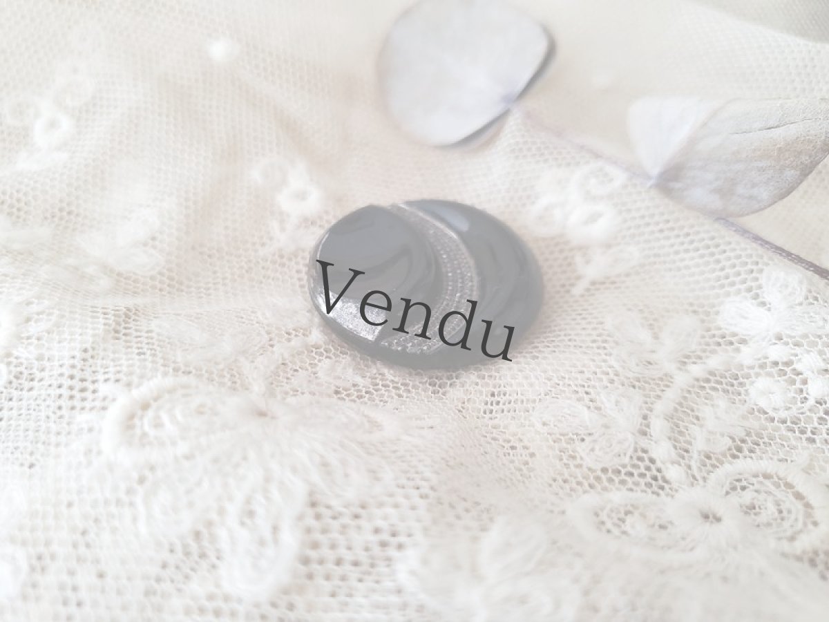 画像3: フランス 1920-30年代 フレンチジェットボタン 銀彩 27mm (3)