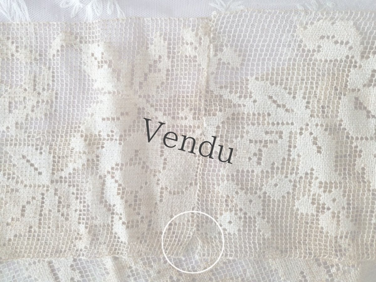 画像5: フランスアンティーク　ばらの円形幅広フィレレース 65.5cm (5)