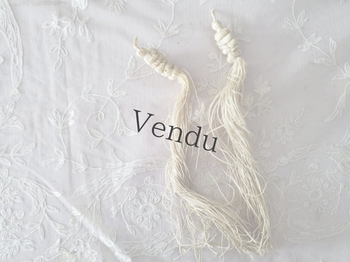 画像4: フランスアンティーク　パスマントリ―／タッセルどっさり＋リネン糸束セット (4)