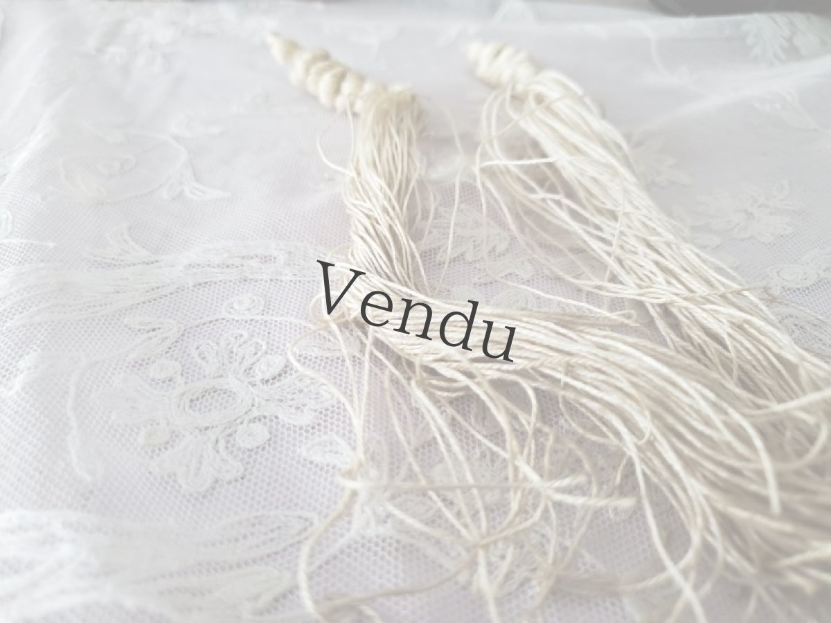 画像7: フランスアンティーク　パスマントリ―／タッセルどっさり＋リネン糸束セット (7)