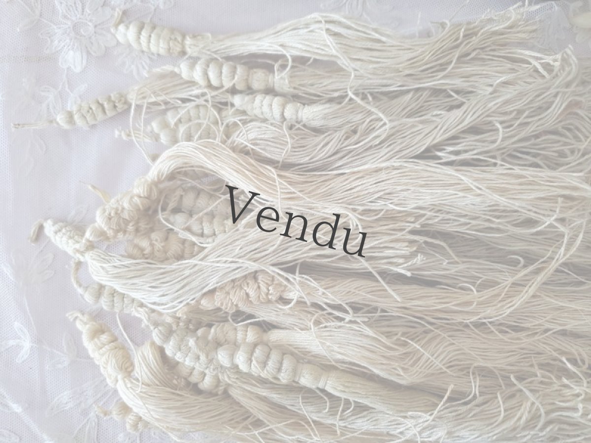 画像3: フランスアンティーク　パスマントリ―／タッセルどっさり＋リネン糸束セット (3)