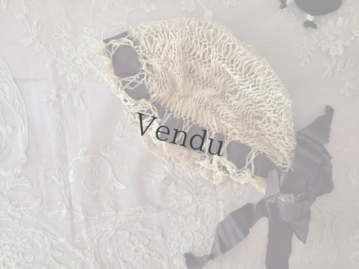 画像6: フランス 1920-30年代　黒リボンのクロシェボネ (6)