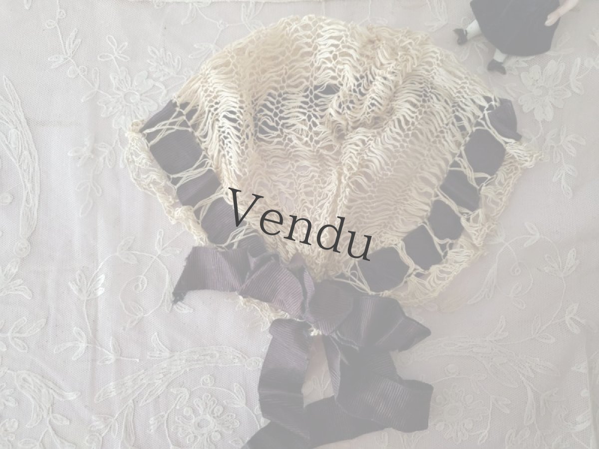 画像8: フランス 1920-30年代　黒リボンのクロシェボネ (8)