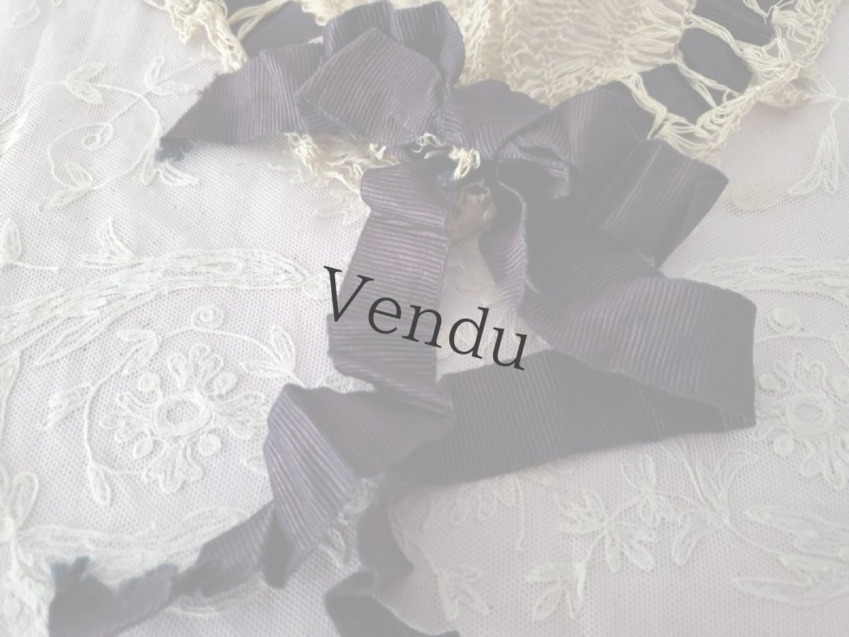 画像9: フランス 1920-30年代　黒リボンのクロシェボネ (9)