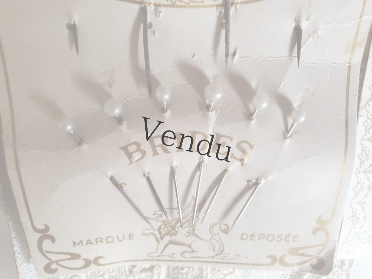 画像4: フランスアンティーク　パールのエパングルシート AU GRIFFON ホーリーカードつき (4)