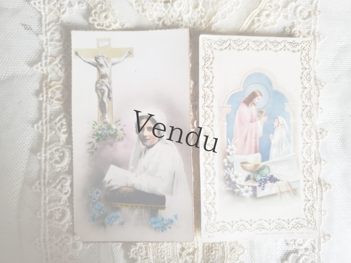 画像6: フランスアンティーク　パールのエパングルシート AU GRIFFON ホーリーカードつき (6)